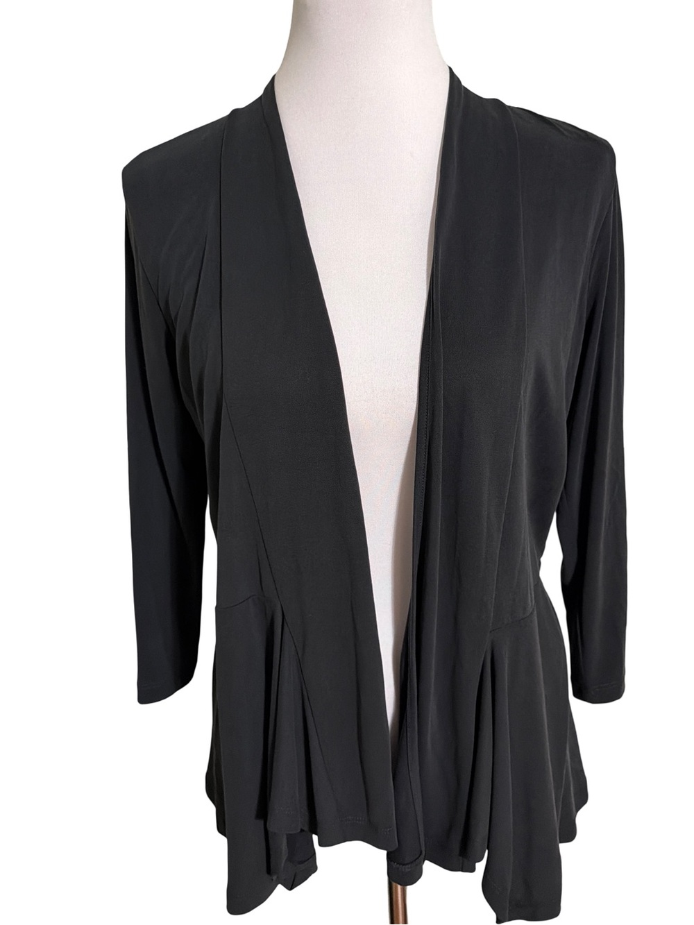 CHARLIE B Black Draped Cardigan